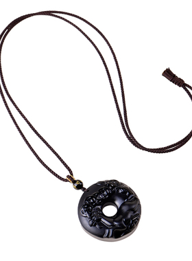 【普陀山正品】天然黑曜石吊坠