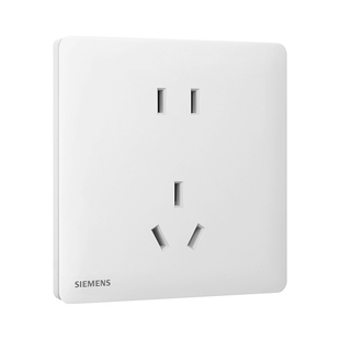 西门子开关插座面板灵煜雾沙白超薄奶白斜五孔暮月灰墙壁空调面板