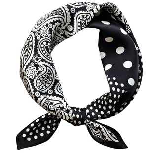 经典英伦风真丝小方巾女丝巾薄款丝绸领巾春秋百搭装饰桑蚕丝围巾