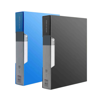 晨光文件夹资料册透明插页a4资料收集册资料夹收纳夹办公用品多层整理活页夹收纳册塑料档案蓝色职场分类