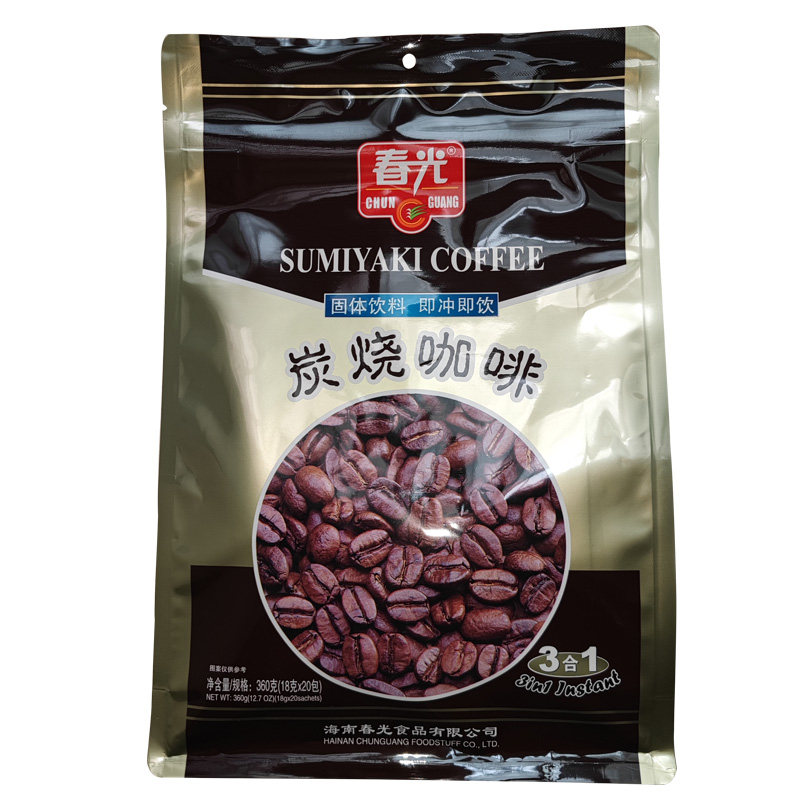 海南咖啡海南特产春光食品炭烧咖啡360gx2包包邮袋装速溶咖啡即喝