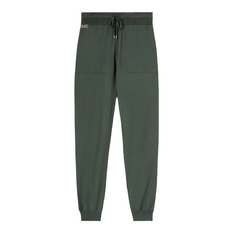 Loro Piana/诺悠翩雅男裤深绿色羊毛针织长裤运动裤慢跑裤