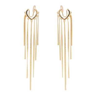 ZTX 超长流苏耳夹无耳洞女金色气质高级感轻奢蚊香盘耳饰无痛耳环