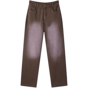 太平鸟夏季涂鸦撞色直筒牛仔裤A3HAE2275