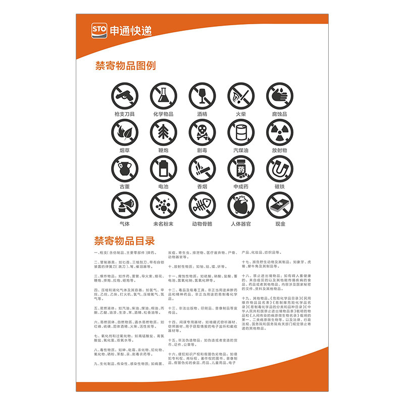 申通快递2026新版制度牌一套16张
