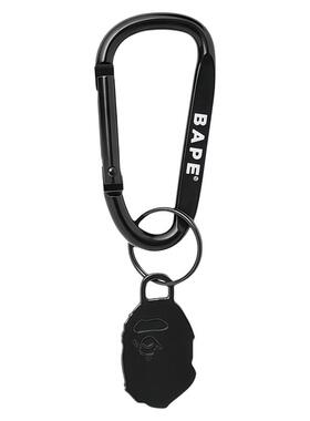 Bape猿人头黑色金属腰挂钥匙扣