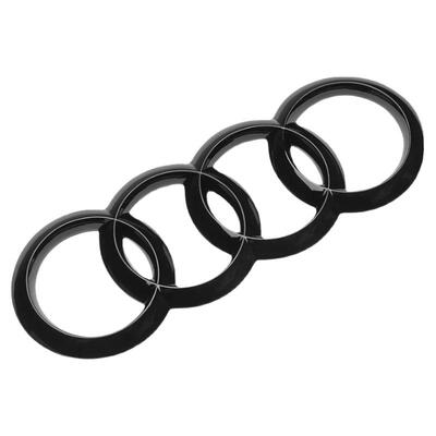适用奥迪黑色车标改装A3/A4L/A5/A6L/Q2L/Q3/Q5L四环中网尾标车贴
