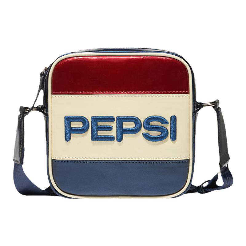 pepsi百事拼色斜挎小方包