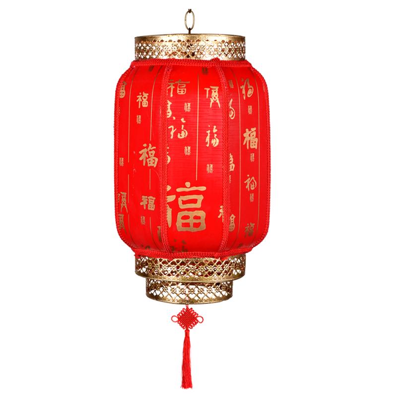 戶外防水燈籠古典室外廣告冬瓜大紅印字開業(yè)裝飾仿古圓形羊皮燈籠
