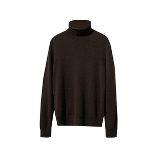 Amii2025冬新款通勤百搭高领无缝一体成型毛衣女抗菌羊毛衫上衣