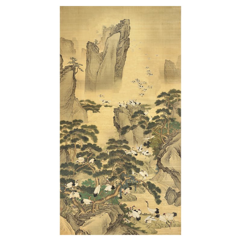 明代吕纪百鹤图新中式卷轴国画