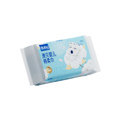 澳贝闭眼熊棉柔巾一次性洗脸巾专用加大加厚新生儿童宝宝干湿两用