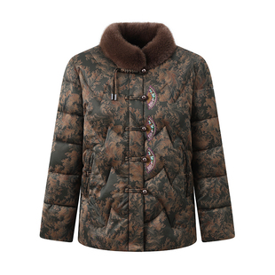 中老年人女款加绒加厚棉衣国风奶奶冬装棉袄洋气妈妈保暖羽绒棉服