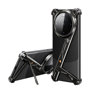 EARY几何壳适用华为Mate70pro+手机壳金属无边框带支架保护套meta70十优享版60半包超薄骨架防摔外壳2025新款