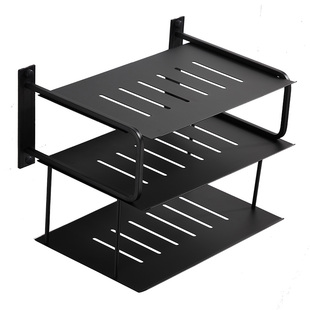 电视机墙上顶盒路由器壁挂式收纳盒支架投影仪太空铝置物架双层