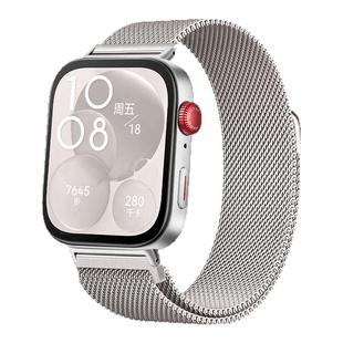 适用华为IT3手表带专用FIT4新款米兰尼斯双磁吸pro金属不锈钢腕带专用女款秋冬荣耀透气亲肤高级原装替换女生