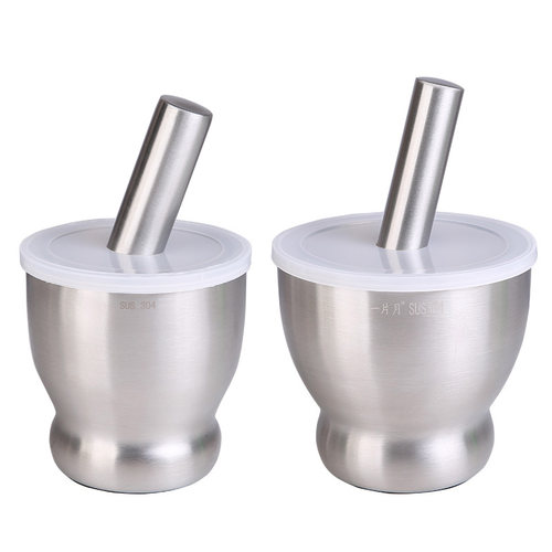 加厚双层304不锈钢捣蒜器  捣药罐盅蒜臼 捣碎器 研磨器研钵