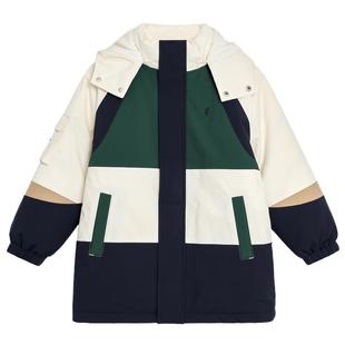 POLOWALK童装秋冬新品可脱帽长袖男童羽绒服时髦撞色保暖外套