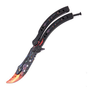 CSGO蝴蝶刀游戏周边蝴蝶折叠刀甩手刀练习梳子未开刃耍刀儿童玩具