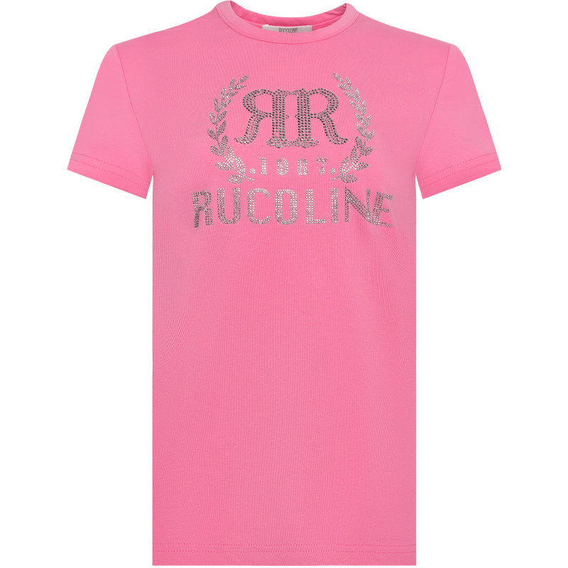 RUCOLINE字母烫钻短袖T恤