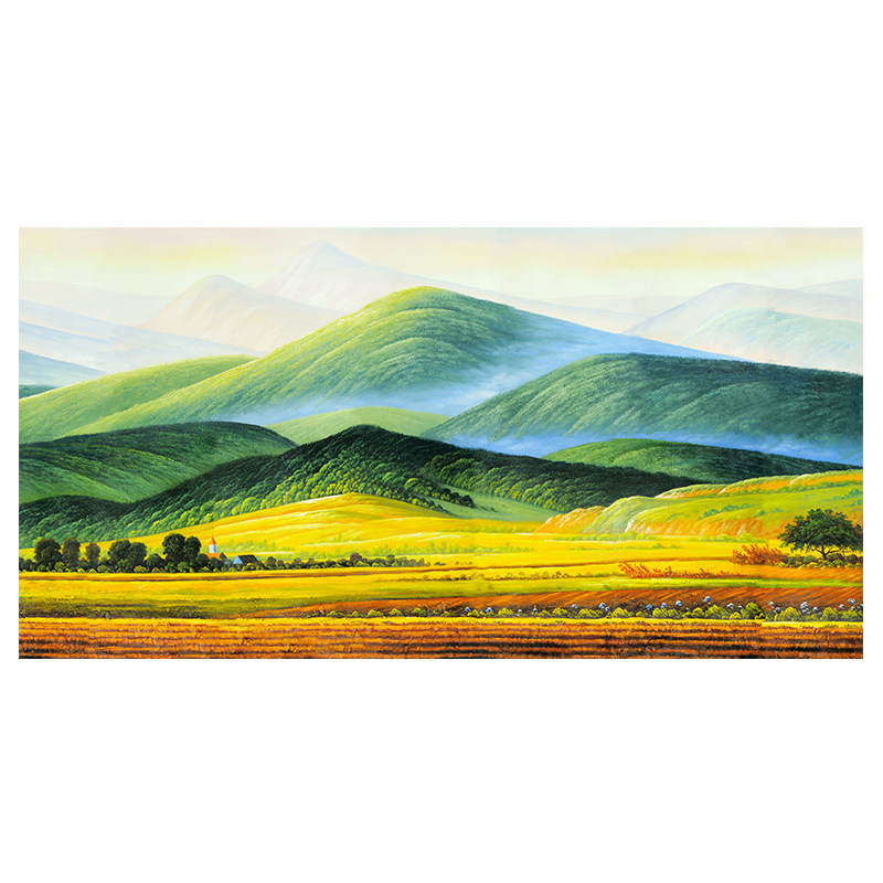 北欧简约现代油画巨人山高山大山现代装饰画