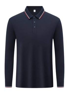 云水蓝polo衫工作服定制春秋企业