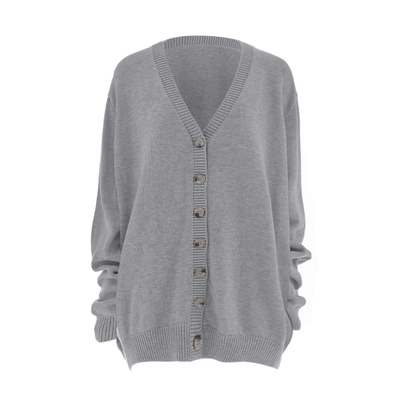 BM简约纯色V领针织开衫
