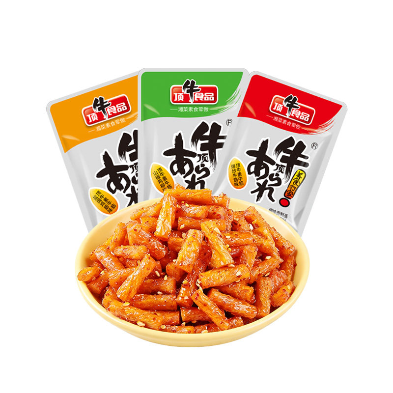 顶牛童年回忆素牛筋麻辣小吃儿时零食网红面筋东旺铝箔包装辣条