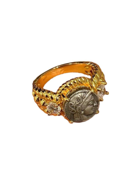 Vintage雅典娜立体仿古币戒指