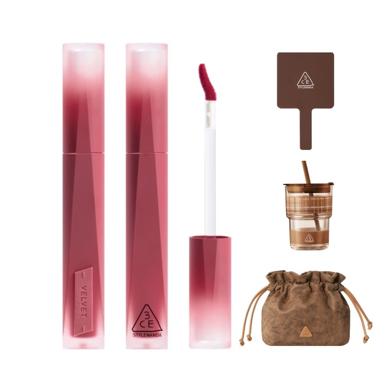 【38活动】3CE丝绒唇釉升级版 哑光口红橘色裸色红棕女生日礼物