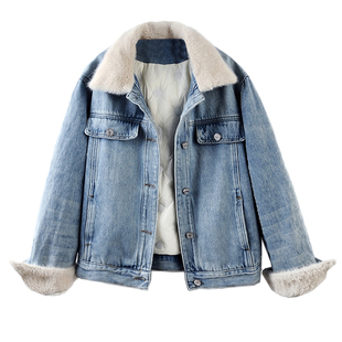 2025冬季新款韩版休闲轻薄羽绒内胆牛仔外套女加绒加厚小个子上衣