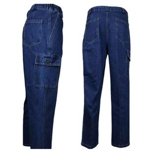 牛仔电焊纯棉工作服裤子男加厚耐磨宽松防烫牛仔裤劳保工作服工装