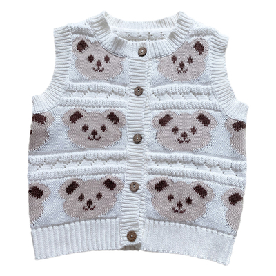 宝宝小熊开衫春秋季毛线针织马甲