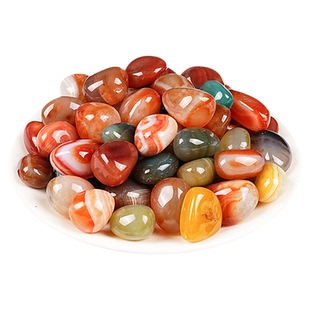 天然雨花石彩色玛瑙石鱼缸造景装饰水培多肉铺面装饰花盆七彩石子