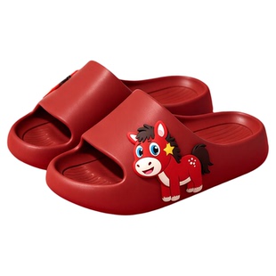 哭哭马本命年拖鞋女款马年2026新款室内居家防滑喜庆大红凉拖男士