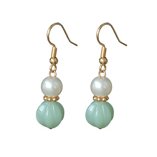 青绿色汉服耳环耳夹耳坠女童仙女气质简约超仙个性古风汉服百搭