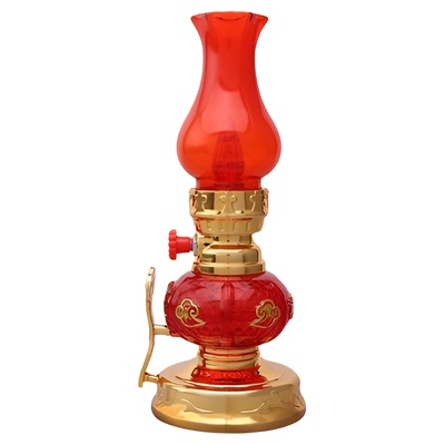 led红色家用供佛电池拜神煤油灯