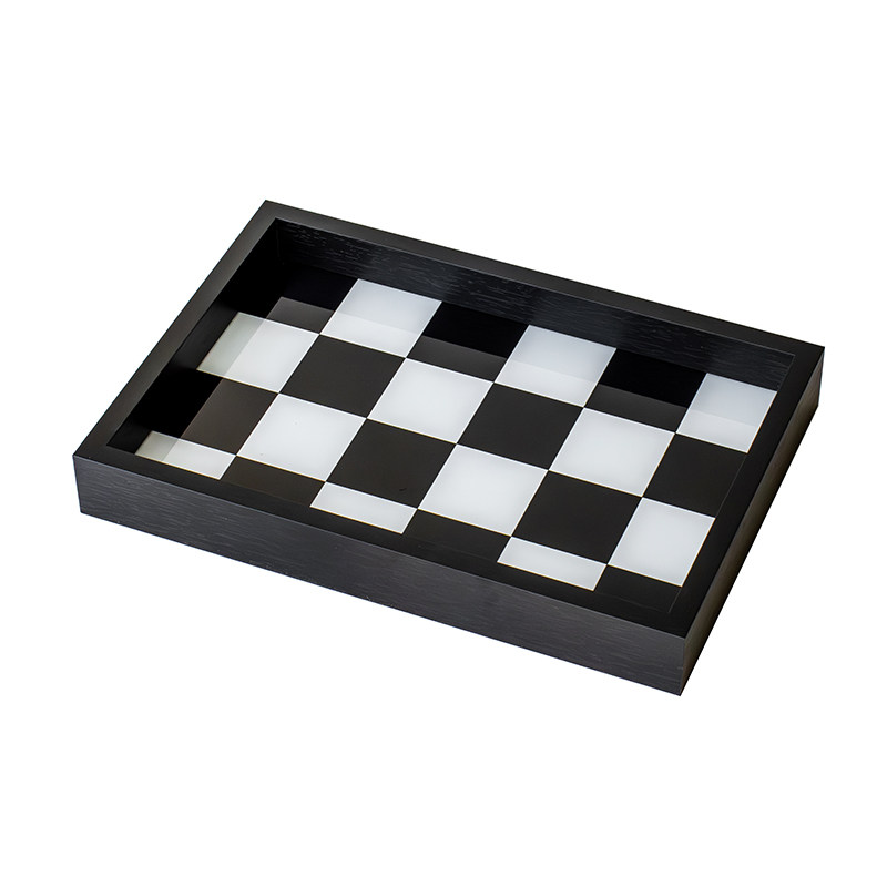 【出口韩国】玻璃托盘棋盘格长方盘