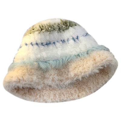 加厚毛绒绒针织帽子女秋冬款