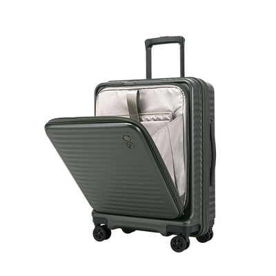 爱可乐万向轮扩容PC前开盖旅行箱