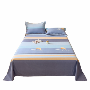 加厚纯棉磨毛床单单件秋冬100全棉被单枕套三件套学生单人被褥盖