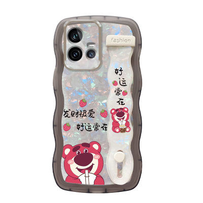 透明波浪腕带支架贝壳纹适用iQOO11手机壳女10新款Z6X高级感VIVOS16系列iq00U1X保护套neo7竞速版S17T防摔T1X