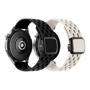 适用佳明Garmin手表Venu2/3磁吸方扣透气硅胶Forerunner255/745/165/55/158/245/245M表带Fenix7/945/955/965