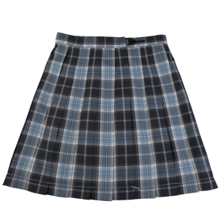 津野南 jk制服心脏地震原创格裙学院风蓝色校供感女短百褶半身裙