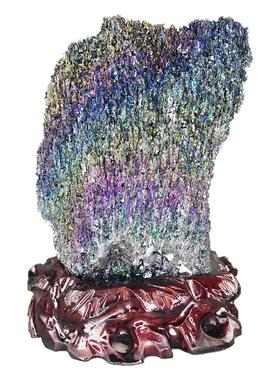 天然奇石矿物晶体七彩矿水晶原石头科普教学矿标家居客厅玄关摆件