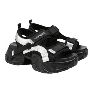 fed防滑黑色运动凉鞋夏季新款女鞋魔术贴厚底凉鞋女款D0507-ZC578