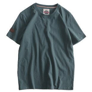 短袖T恤男潮牌日系简约宽松圆领纯棉半袖夏季白色净版运动t-shirt