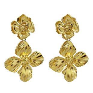 王子文同款耳环新款爆款金色复古耳坠夸张花朵明星气质耳饰耳钉女