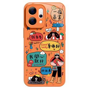 适用opporeno14手机壳女款reno12pro+保护套13全包9pro硅胶8防摔reno7se高级oppo软壳6玻璃11外壳橙色10女孩
