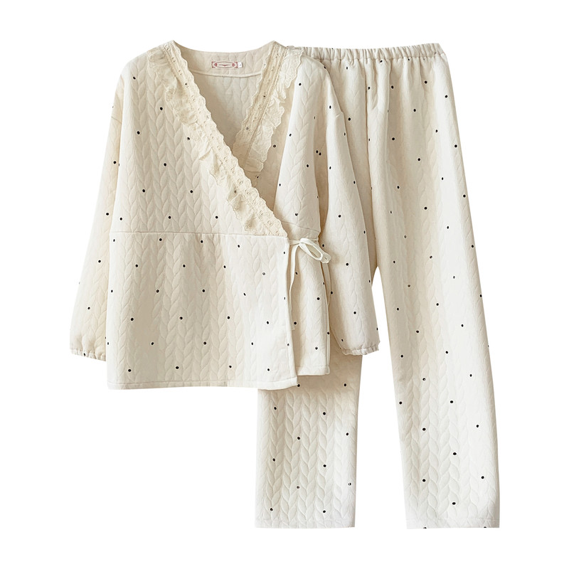 空气棉月子服秋冬产后10月份11孕妇和服哺乳衣睡衣大码套装可外穿